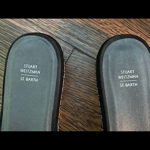 Stuart weitzman Women’s St Barths Blk Suede Tassel Wedge Sandal Size 8 - Picture 11 of 15